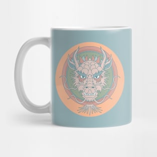 chinese dragon face on peach Mug